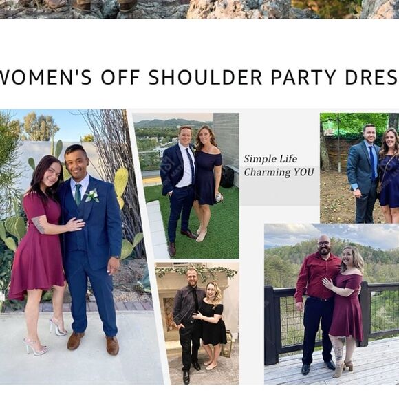 NWT Sarin Mathews Womens Off Shoulder Short Sleeve High Low Cocktail Dress … - Picture 6 of 12